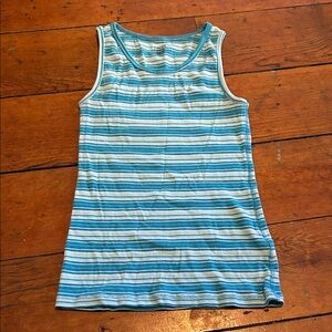 Falls Creek Teal and White Striped Tank Top